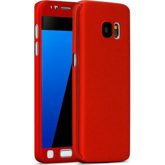 360 Full Cover & Temp.Glass Samsung A8 Plus 18 Red