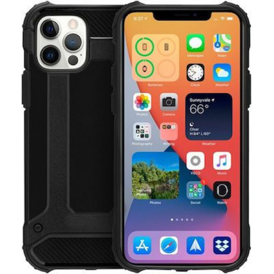 Θήκη Goospery Metallic Armor για Apple iPhone 12 / 12 Pro Μαύρο