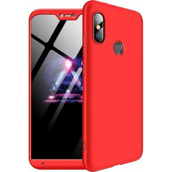 360 Full Cover & Temp.Glass Xiaomi Mi A2 Lite/Redmi 6 Pro Red