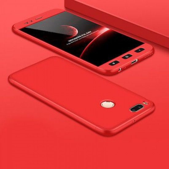 360 Full Cover & Temp.Glass Xiaomi Mi A1/Mi 5X  Red