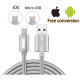 NEW Καλώδιο Φόρτισης USB Android+iOs9 + Data Ασπρο
