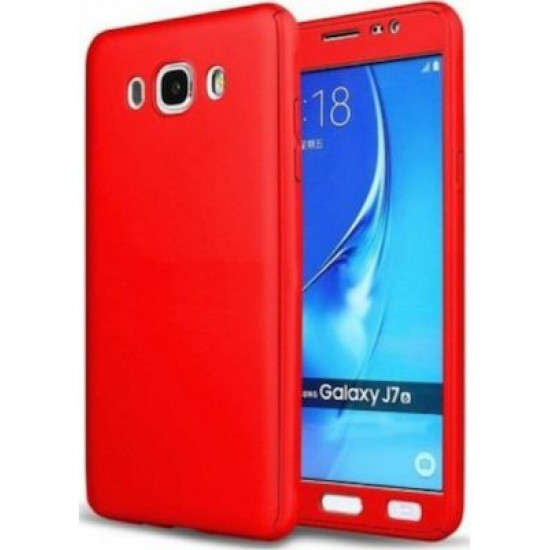 360 Full Cover & Temp.Glass Samsung J7 16 Red
