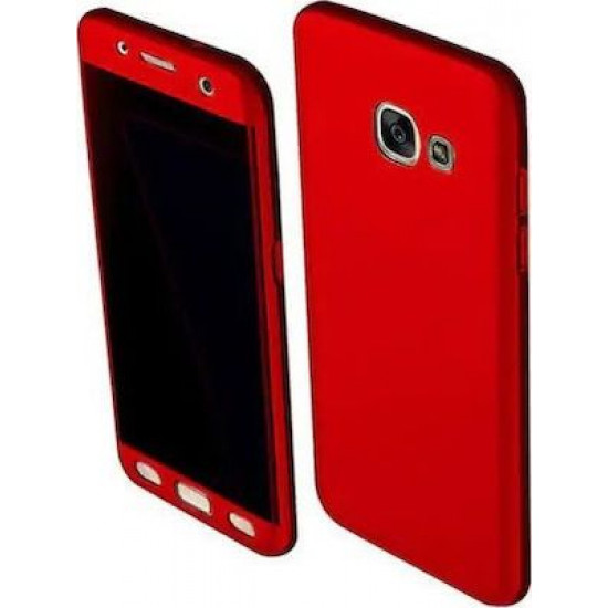 360 Full Cover & Temp.Glass Samsung A7 17 Red
