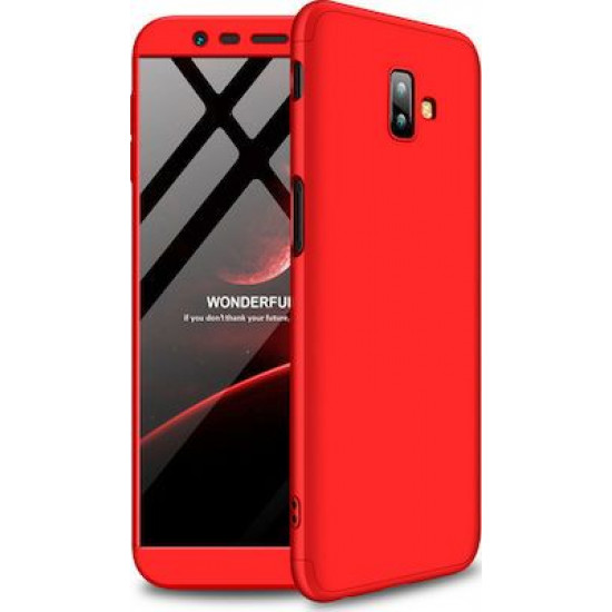 360 Full Cover & Temp.Glass Samsung J6 Plus 18 Red