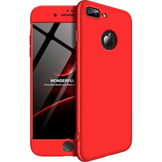 360 Full Cover & Temp.Glass iPhone 7/8 Plus Red