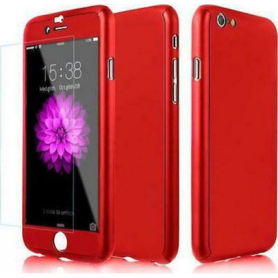 360 Full Cover & Temp.Glass iPhone 7/8 Plus Red