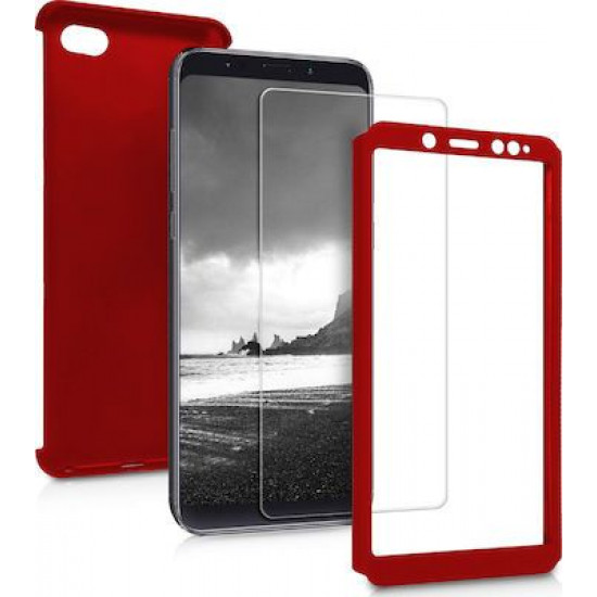 360 Full Cover & Temp.Glass Xiaomi Redmi 6A Red