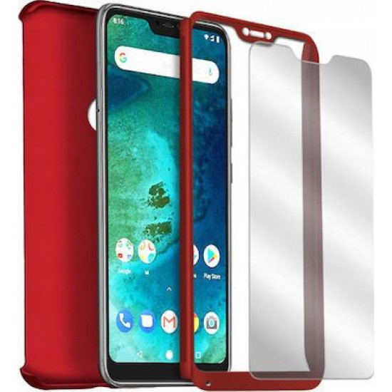 360 Full Cover & Temp.Glass Samsung A20E Red