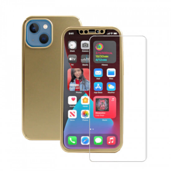 360 Full Cover & Temp.Glass iPhone 13  Gold