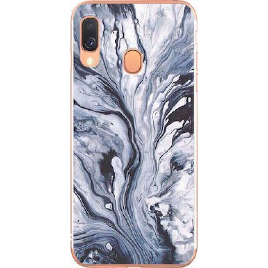 Silicon Marble Case Samsung A40 SM2 Blue/White