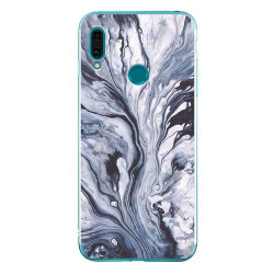 Silicon Marble Case Huawei Y9 2019 SM2 Blue/White