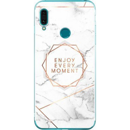 Silicon Marble Case Huawei Y9 2019 SM16 White/Gold