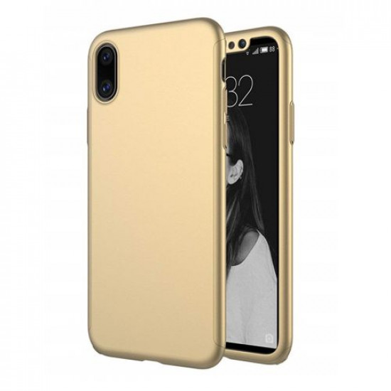 360 Full Cover & Temp.Glass iPhone X/XS  Gold