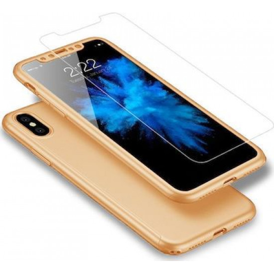 360 Full Cover & Temp.Glass iPhone X/XS  Gold