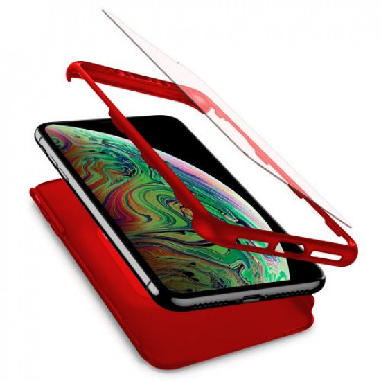 360 Full Cover & Temp.Glass iPhone 11  Red