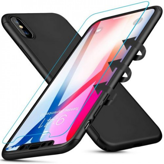 360 Full Cover & Temp.Glass iPhone XS MAX Black