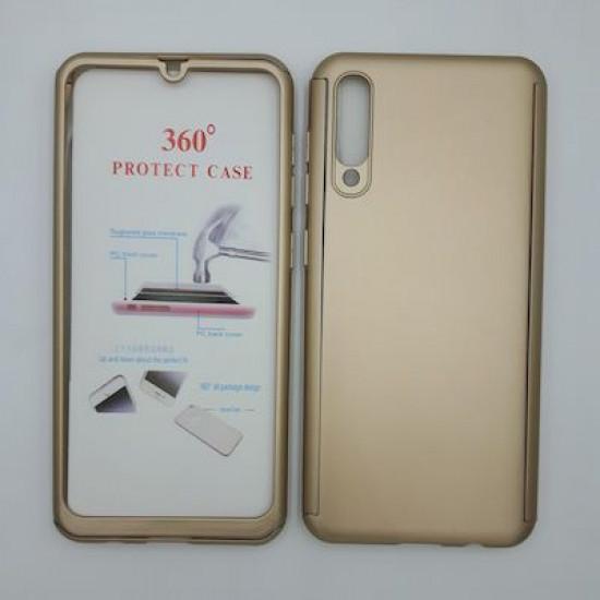 360 Full Cover & Temp.Glass Samsung A50/A30s Gold