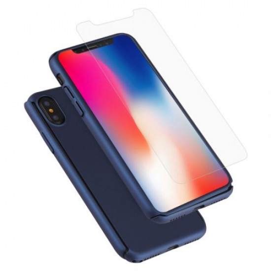 360 Full Cover & Temp.Glass iPhone XR Dark Blue