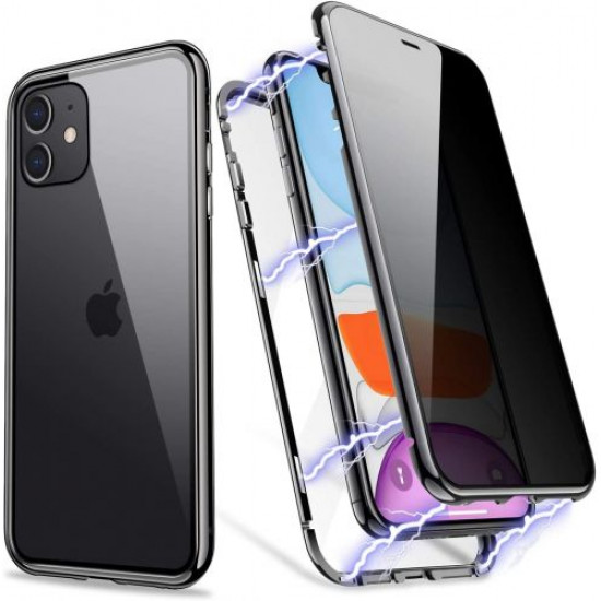 Tempered Glass Front+Back Magnetic For iPhone 11 Pro Black
