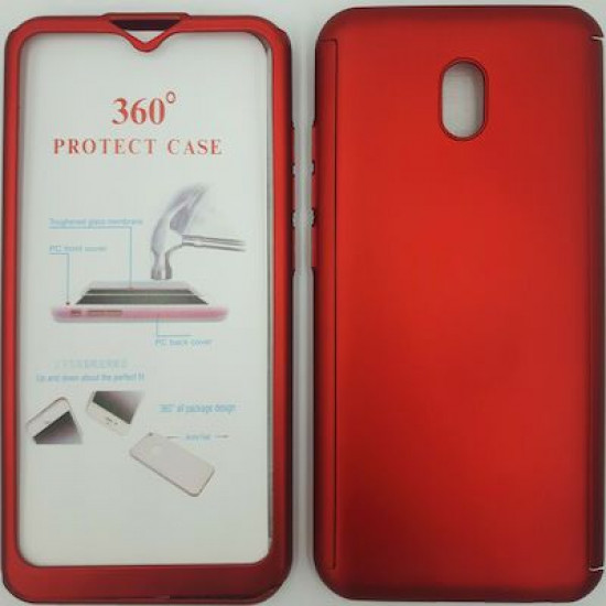 360 Full Cover & Temp.Glass Xiaomi Redmi 8A Red