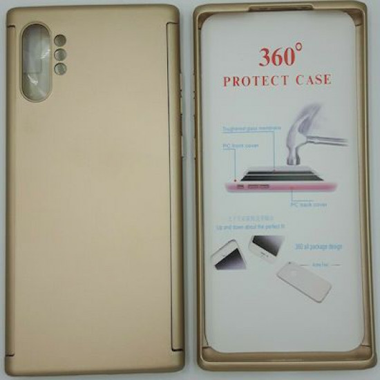 360 Full Cover & Temp.Glass Samsung Note 10 Plus Gold