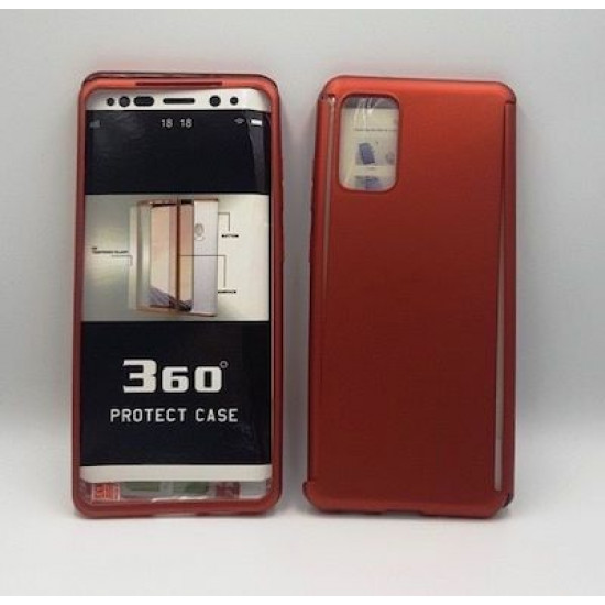 360 Full Cover & Temp.Glass Samsung S20 Plus Red