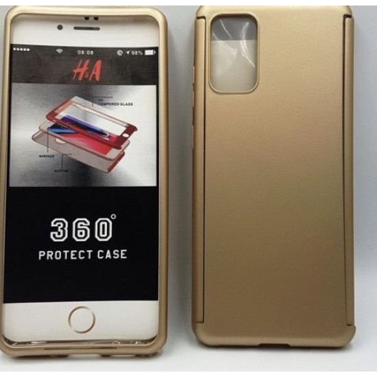 360 Full Cover & Temp.Glass Samsung S20 Plus Gold