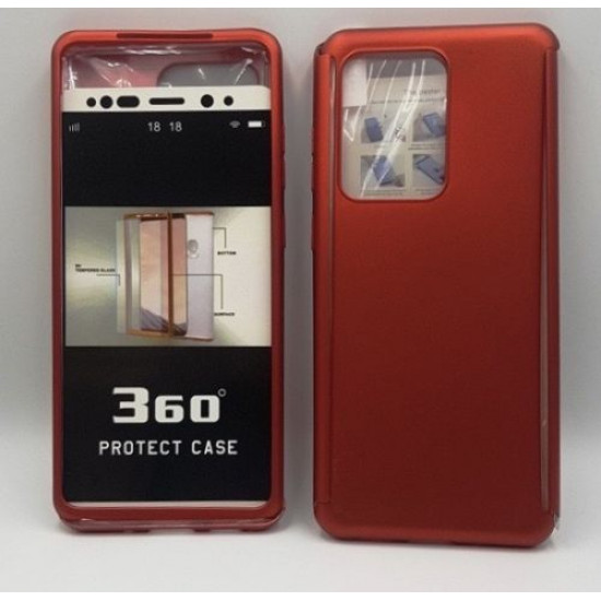 360 Full Cover & Temp.Glass Samsung S20 Ultra Red