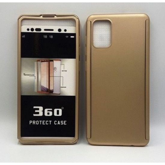 360 Full Cover & Temp.Glass Samsung A71 Gold