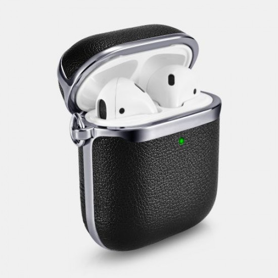 iCarer XAP 006 AirPods Silver Electroplating Case Black+Silver