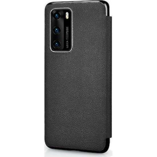 iCarer RHP 40003 HUAWEI P40 Genuine Leather Book Case Black