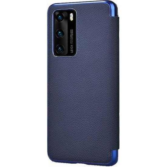 iCarer RHP 40003 HUAWEI P40 Genuine Leather Book Case Blue