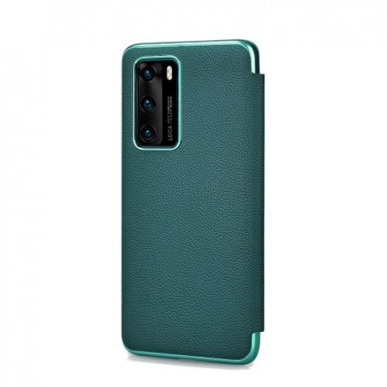 iCarer RHP 40003 HUAWEI P40 Genuine Leather Book Case Green