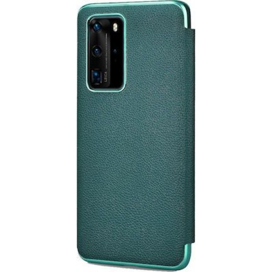 iCarer RHP 40003 HUAWEI P40 Genuine Leather Book Case Green