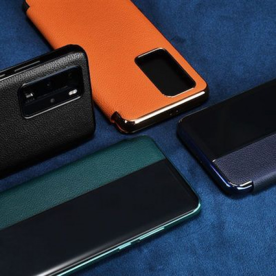 iCarer RHP 40003 HUAWEI P40 Genuine Leather Book Case Green