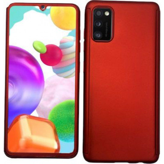 360 Full Cover & Temp.Glass Samsung A41 Red