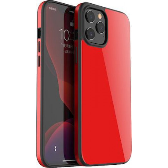 Bodycell Back Cover Glass + Aluminium Bumper For iPhone 12 Mini Red