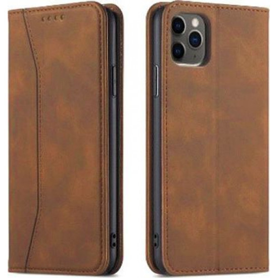 Bodycell Book Case Pu Leather iPhone 12 Mini Brown