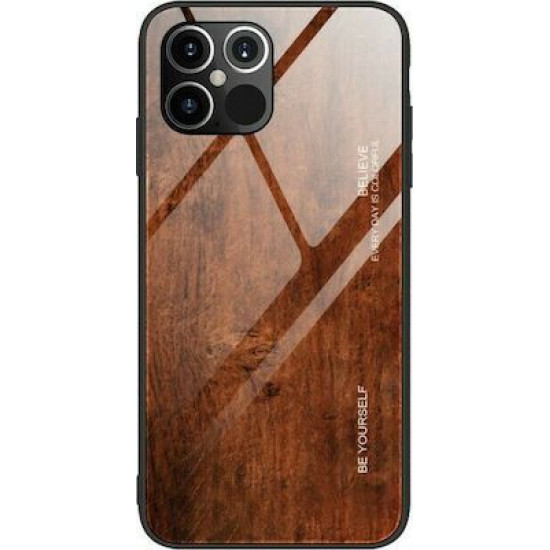 Bodycell Back Cover Wood Temp.Glass For iPhone 12 /12 Pro