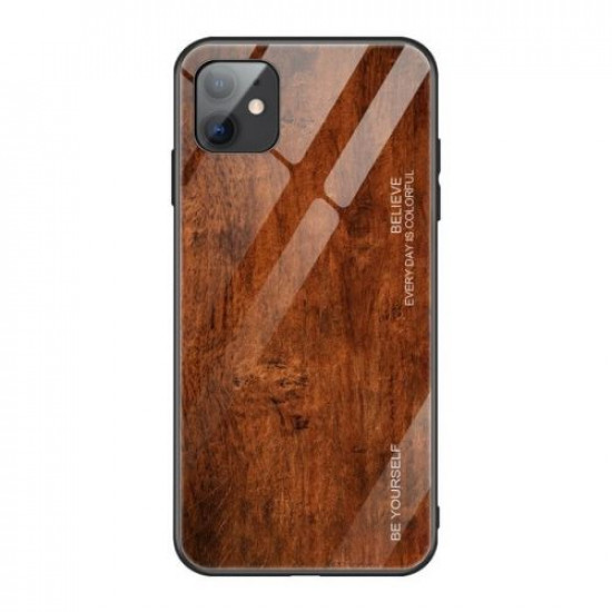 Bodycell Back Cover Wood Temp.Glass For iPhone 11