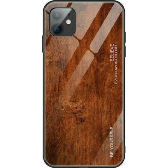 Bodycell Back Cover Wood Temp.Glass For iPhone 11