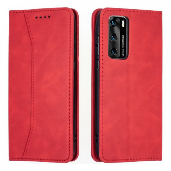 Bodycell Book Case Pu Leather Huawei P40  Red