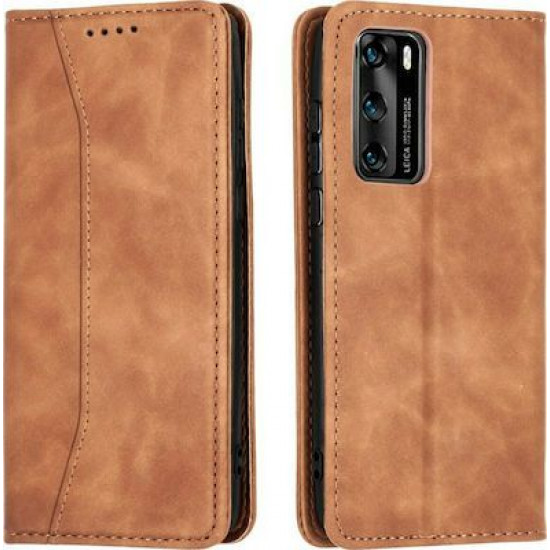 Bodycell Book Case Pu Leather Huawei P40  Brown