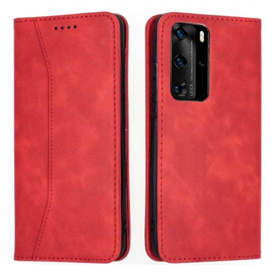 Bodycell Book Case Pu Leather Huawei P40 Pro Red