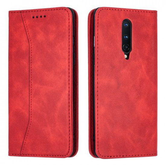 Bodycell Book Case Pu Leather OnePlus 8  Red