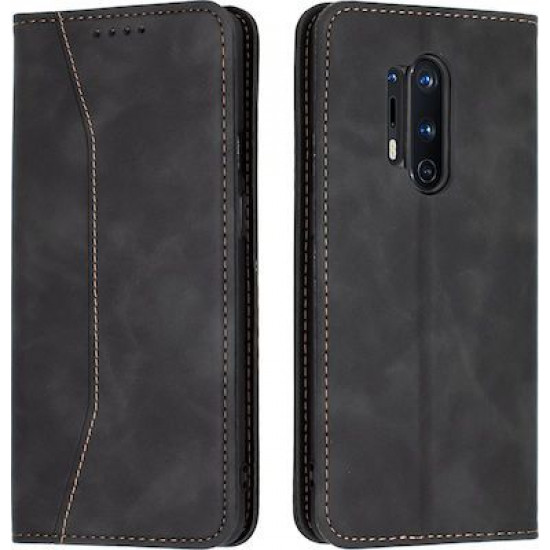Bodycell Book Case Pu Leather OnePlus 8 Pro Black