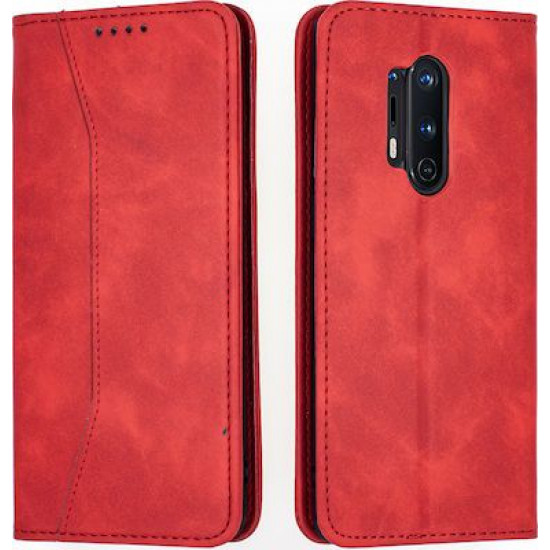 Bodycell Book Case Pu Leather OnePlus 8 Pro Red