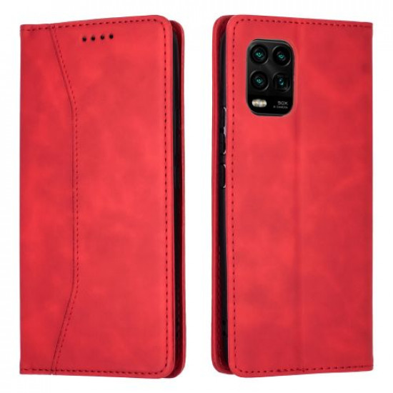 Bodycell Book Case Pu Leather Xiaomi Mi 10 Lite Red