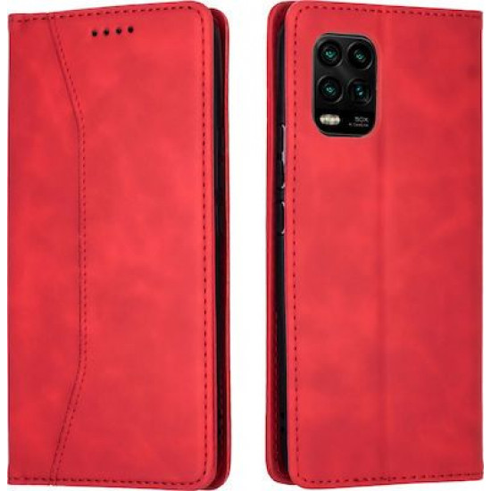 Bodycell Book Case Pu Leather Xiaomi Mi 10 Lite Red