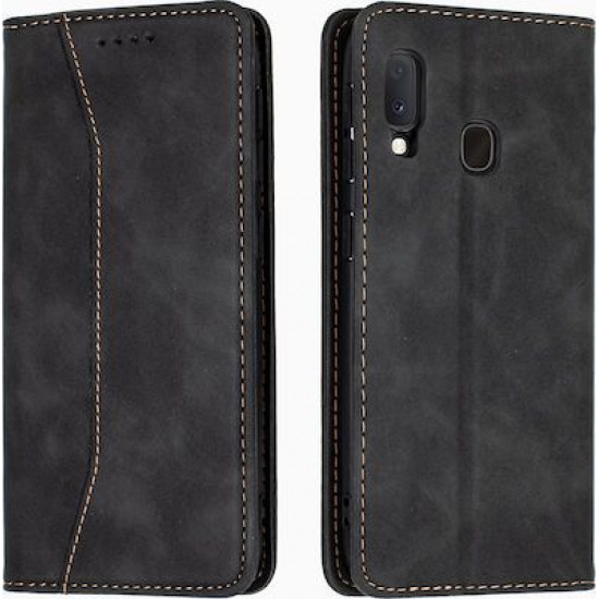 Bodycell Book Case Pu Leather Samsung A20E Black
